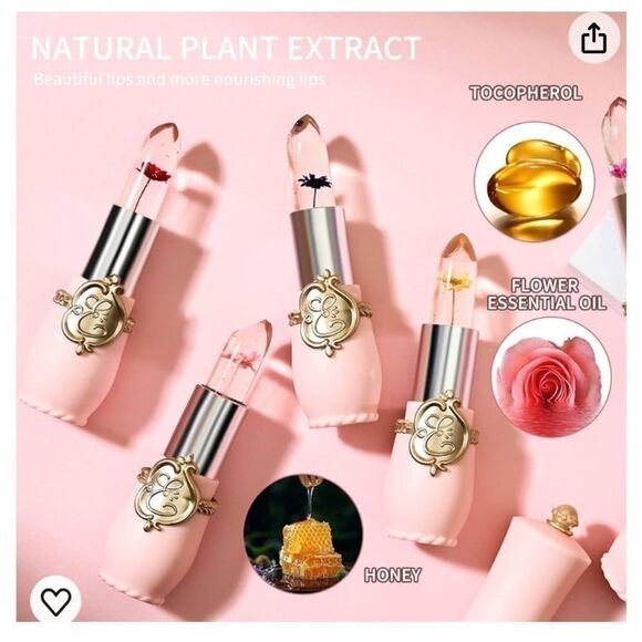 Bloom and Glow Color Changing Lip Jelly Gold Foil Flowers - Picture 4 of 9